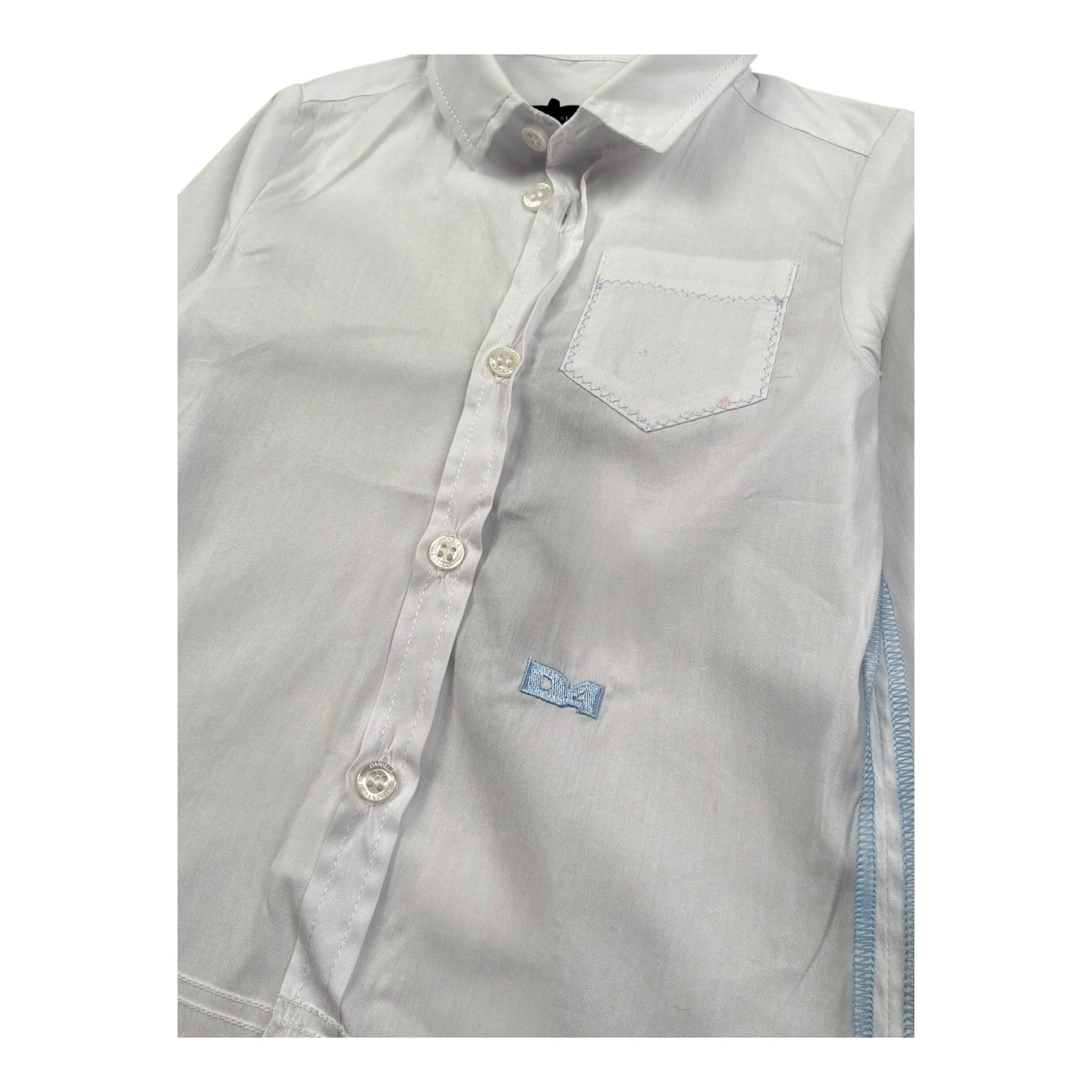 Daniele Alessandrini Camicia Manica Lunga Tinta Unita con Taschino per Bambino 1295C00072 BIANCO DANIELE ALESSANDRINI 