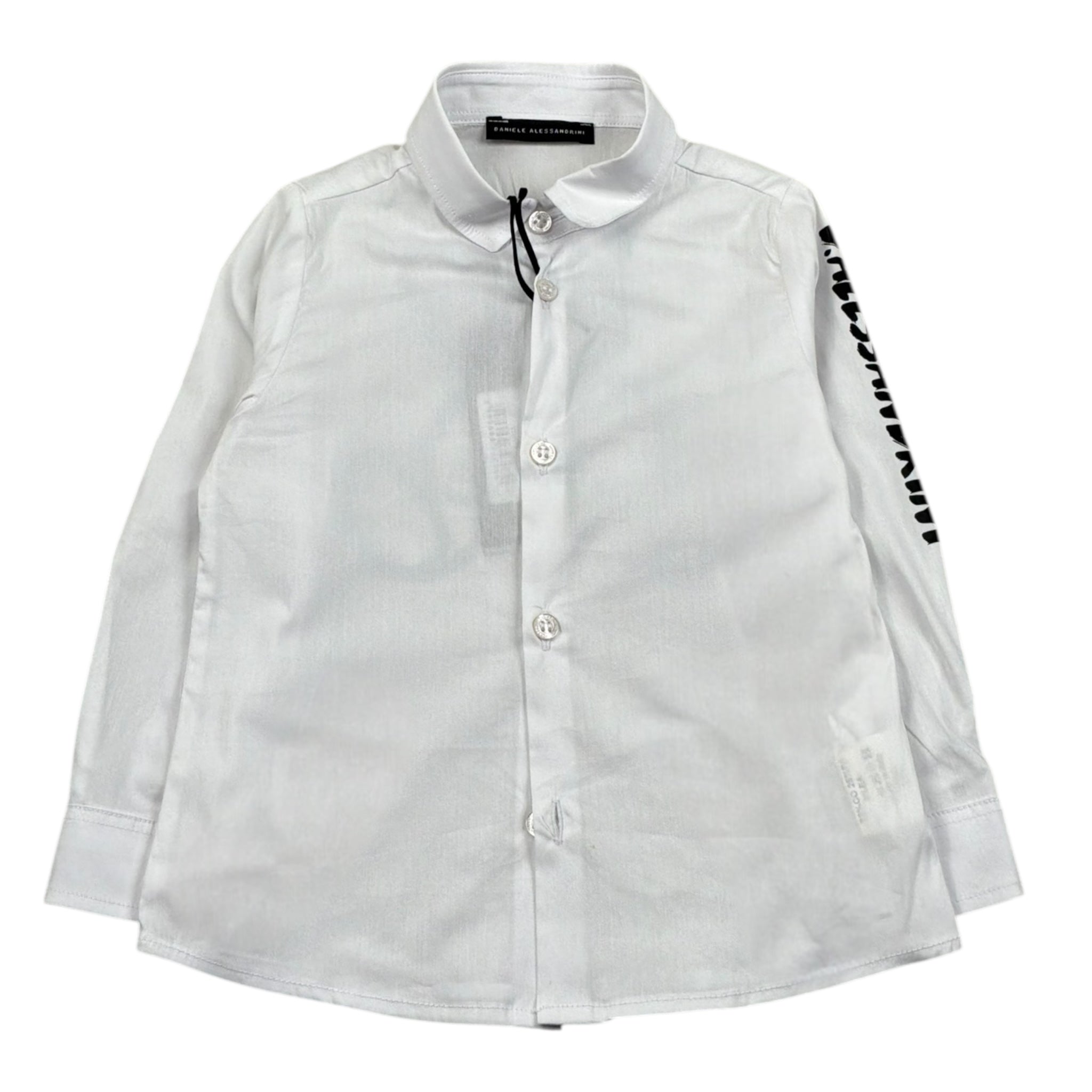 Daniele Alessandrini Camicia Manica Lunga Tinta Unita con Stampa per Neonato 1295C00110 BIANCO DANIELE ALESSANDRINI 