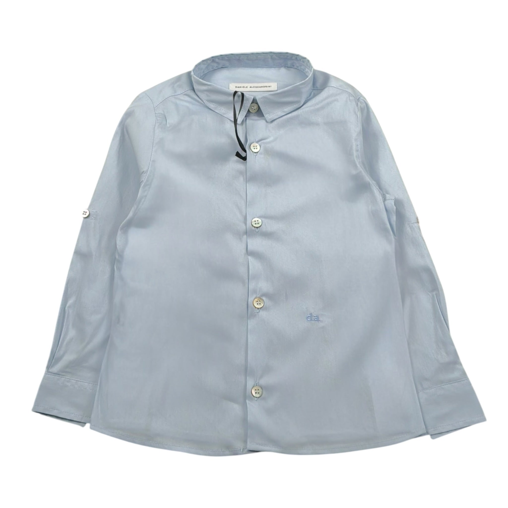 Daniele Alessandrini Camicia Manica Lunga Tinta Unita con Stampa per Neonato 1295C0674 AZZURRO DANIELE ALESSANDRINI 