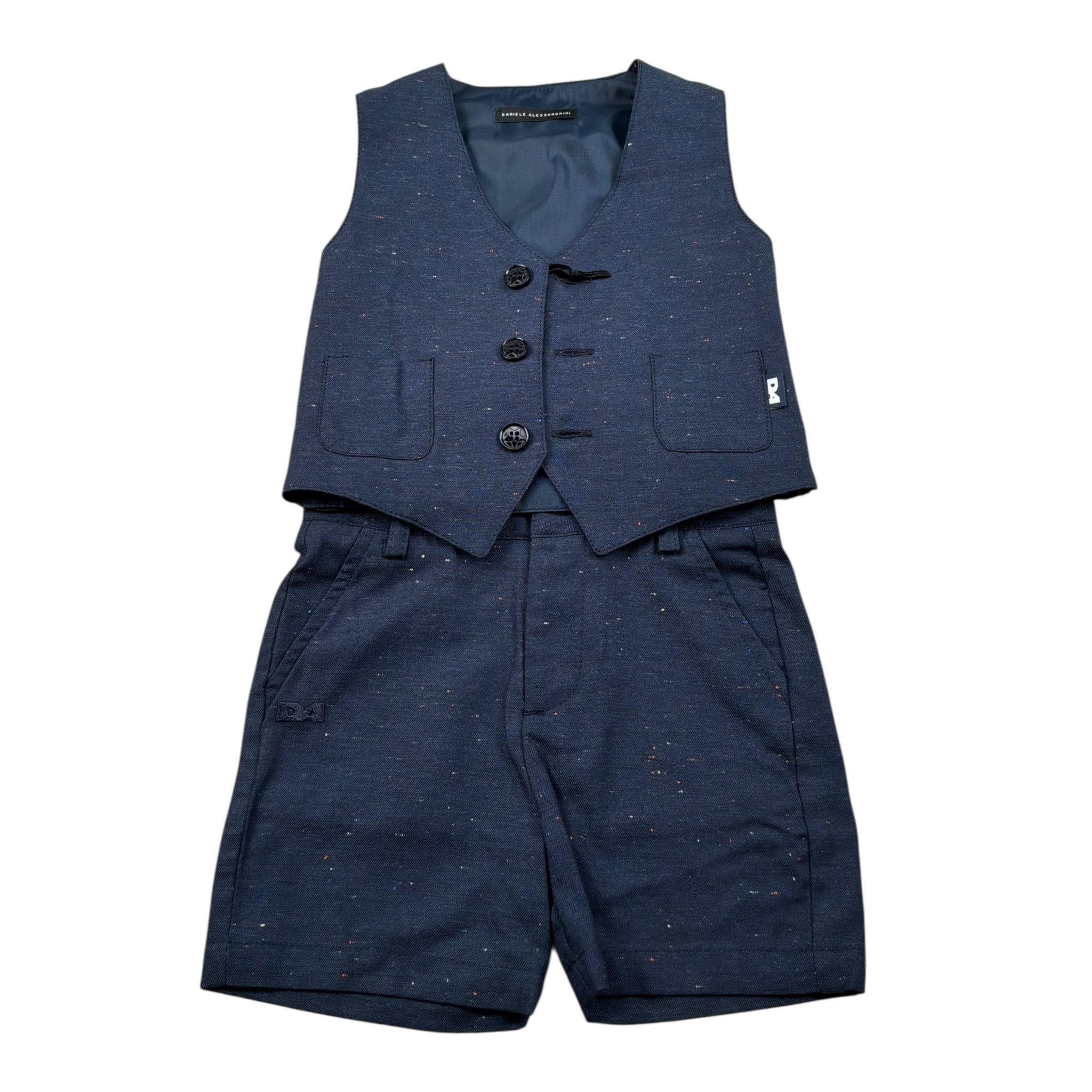 Daniele Alessandrini Completo 2 Pezzi Gilet-Bermuda per Bambino 1296K200163 BLU DANIELE ALESSANDRINI 