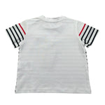 Daniele Alessandrini T-Shirt Girocollo Fantasia A Righe per Neonato 1296M00211N BIANCO DANIELE ALESSANDRINI 