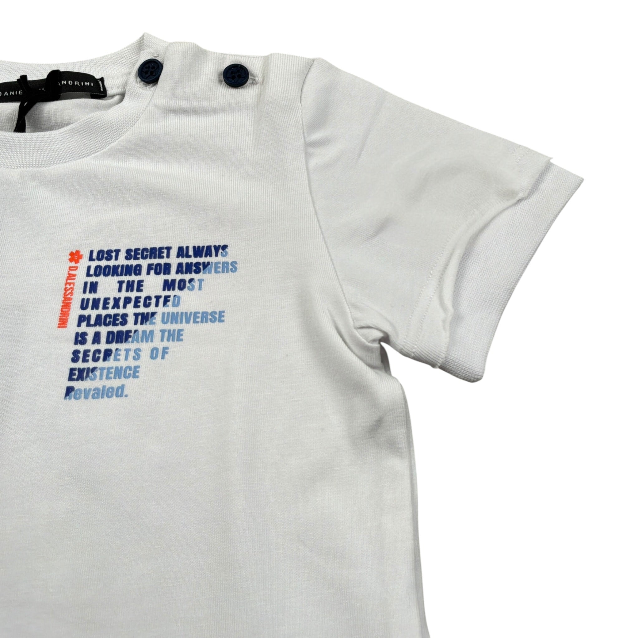 Daniele Alessandrini T-Shirt Girocollo tinta unita con Stampa Bianco per Neonato 1296M0816 BIANCO DANIELE ALESSANDRINI 