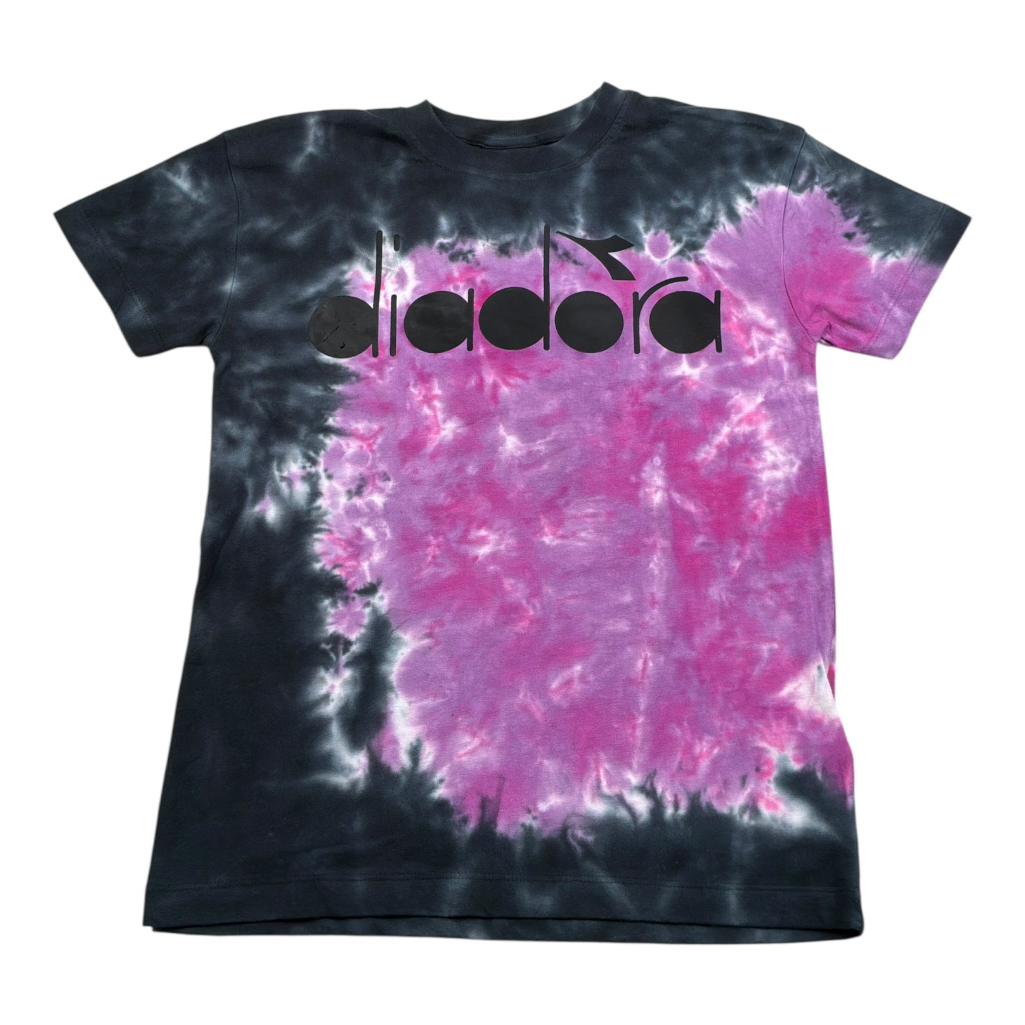 Diadora T-Shirt Girocollo tinta unita con Fantasia Nero per Bambino F3DIJGTH141 NERO DIADORA 