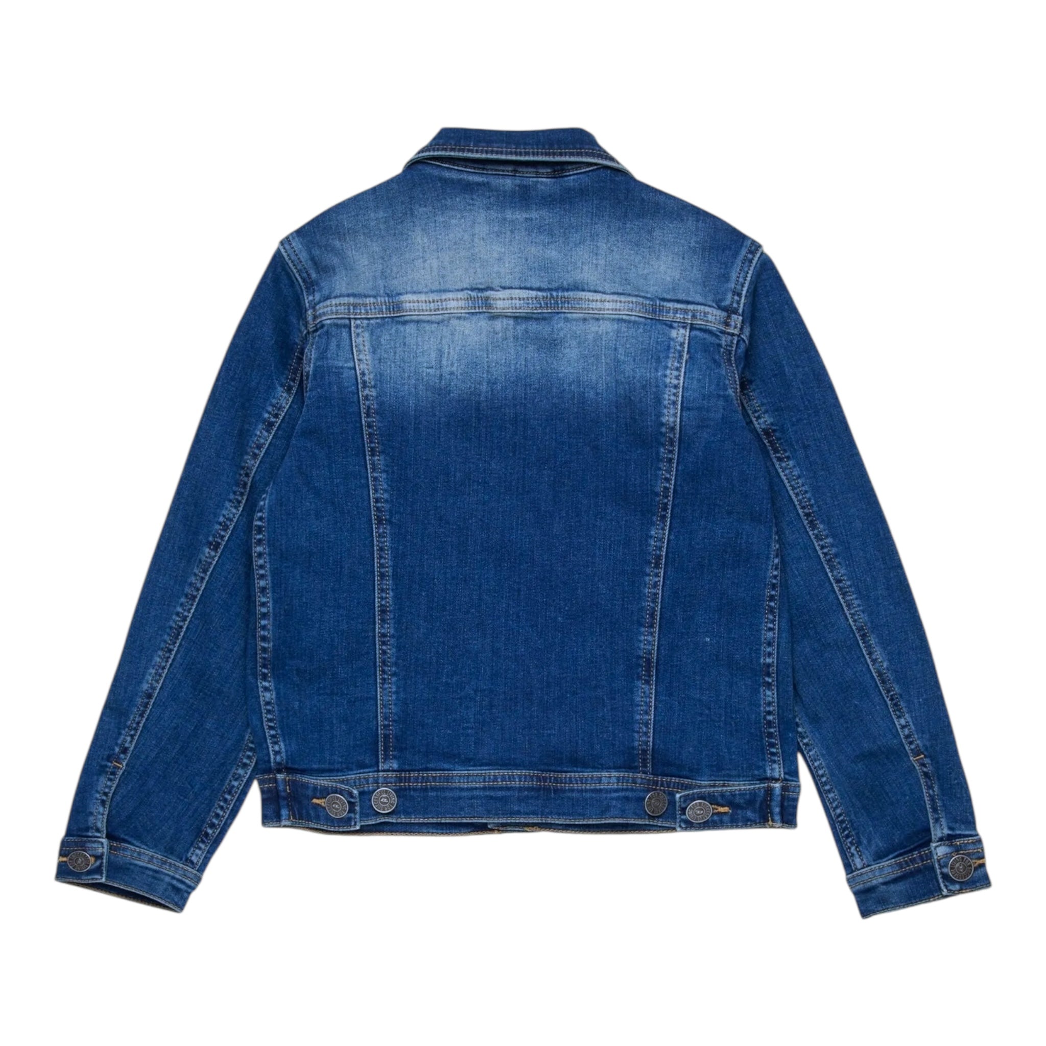 Diesel Giubbino In Denim Tinta Unita per Bambino 00J4QC BLU DIESEL 