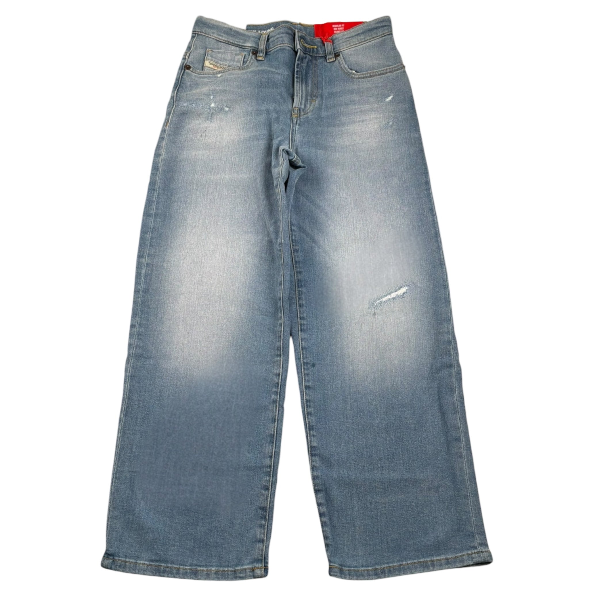 Diesel Jeans Tinta Unita Modello Palazzo per Bambina J00818X AZZURRO DIESEL 
