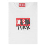 Diesel T-Shirt Girocollo tinta unita con Stampa Bianco per Bambino J00950 BIANCO DIESEL 