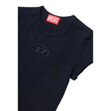 Diesel T-Shirt Girocollo tinta unita con Logo Nero per Bambina J01830XXX NERO DIESEL 