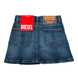 Diesel Gonna In Denim Tinta Unita con Girovita Regolabile per Bambina J01854 BLU DIESEL 