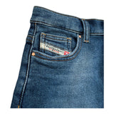 Diesel Gonna In Denim Tinta Unita con Girovita Regolabile per Bambina J01854 BLU DIESEL 