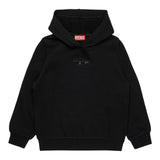 Diesel Felpa tinta unita con Cappuccio Nero per Bambina J02014 NERO DIESEL 