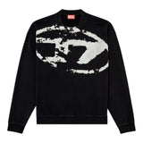Diesel Felpa Chiusa Girocollo Tinta Unita con Stampa per Bambino J02213X NERO DIESEL 