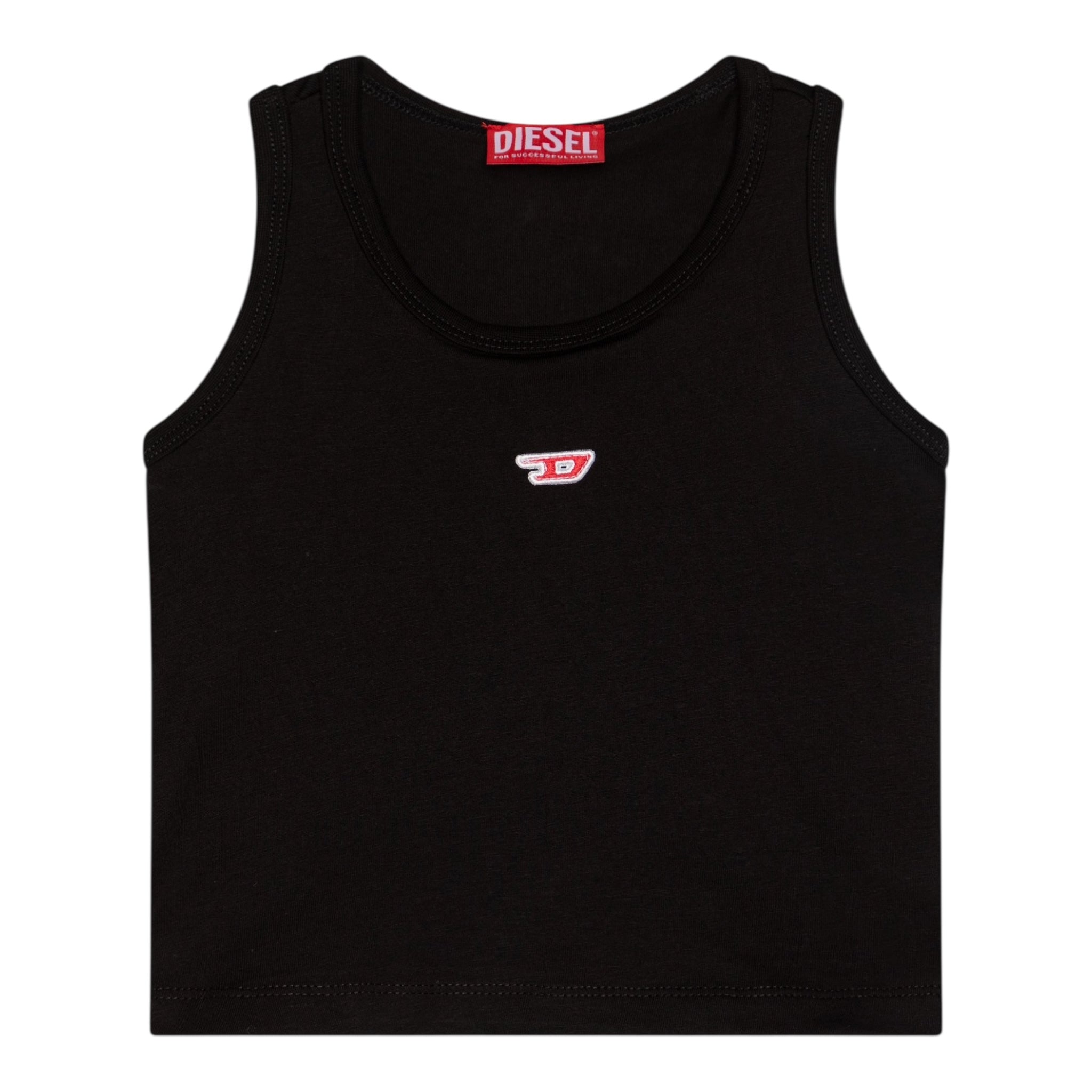 Diesel Canotta Tinta Unita con Logo per Bambina J02238 NERO DIESEL 