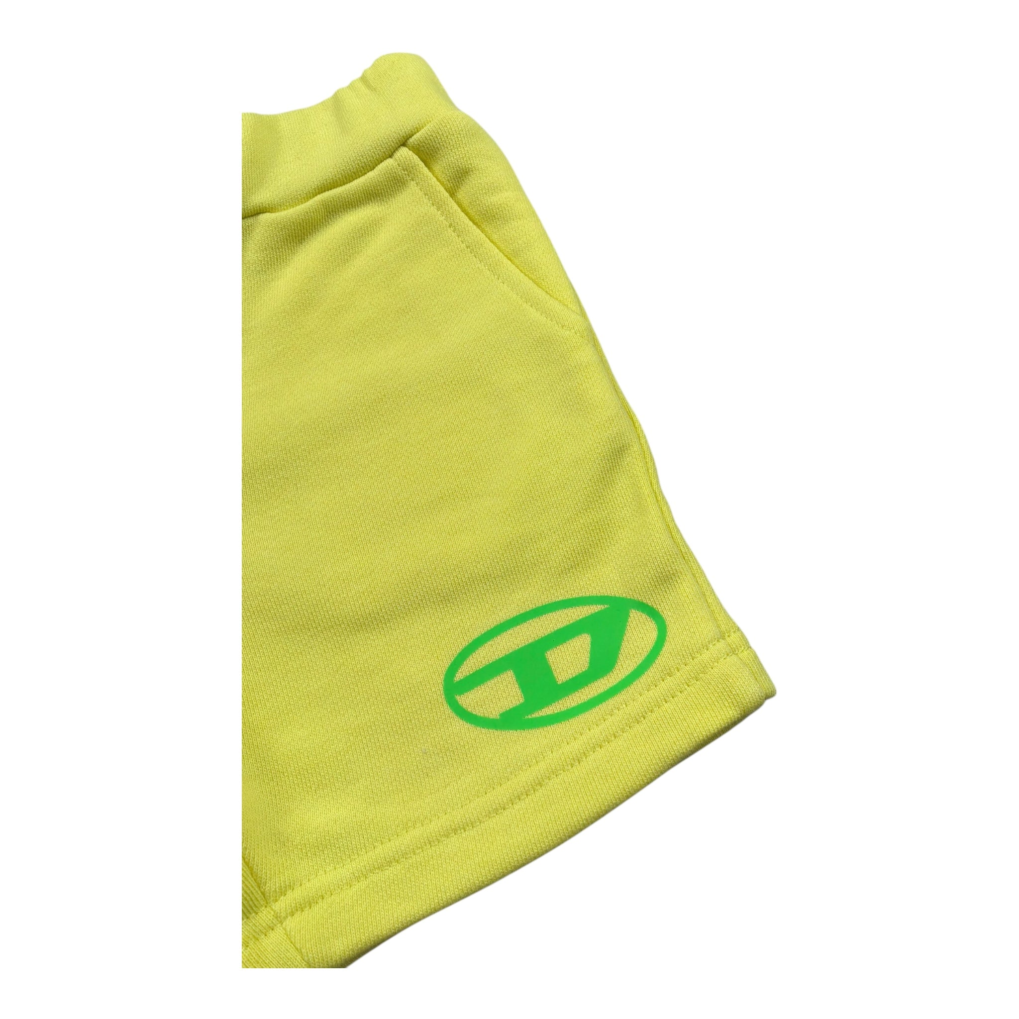 Diesel Bermuda In Felpa Tinta Unita con Logo per Neonato K00510 GIALLO DIESEL 
