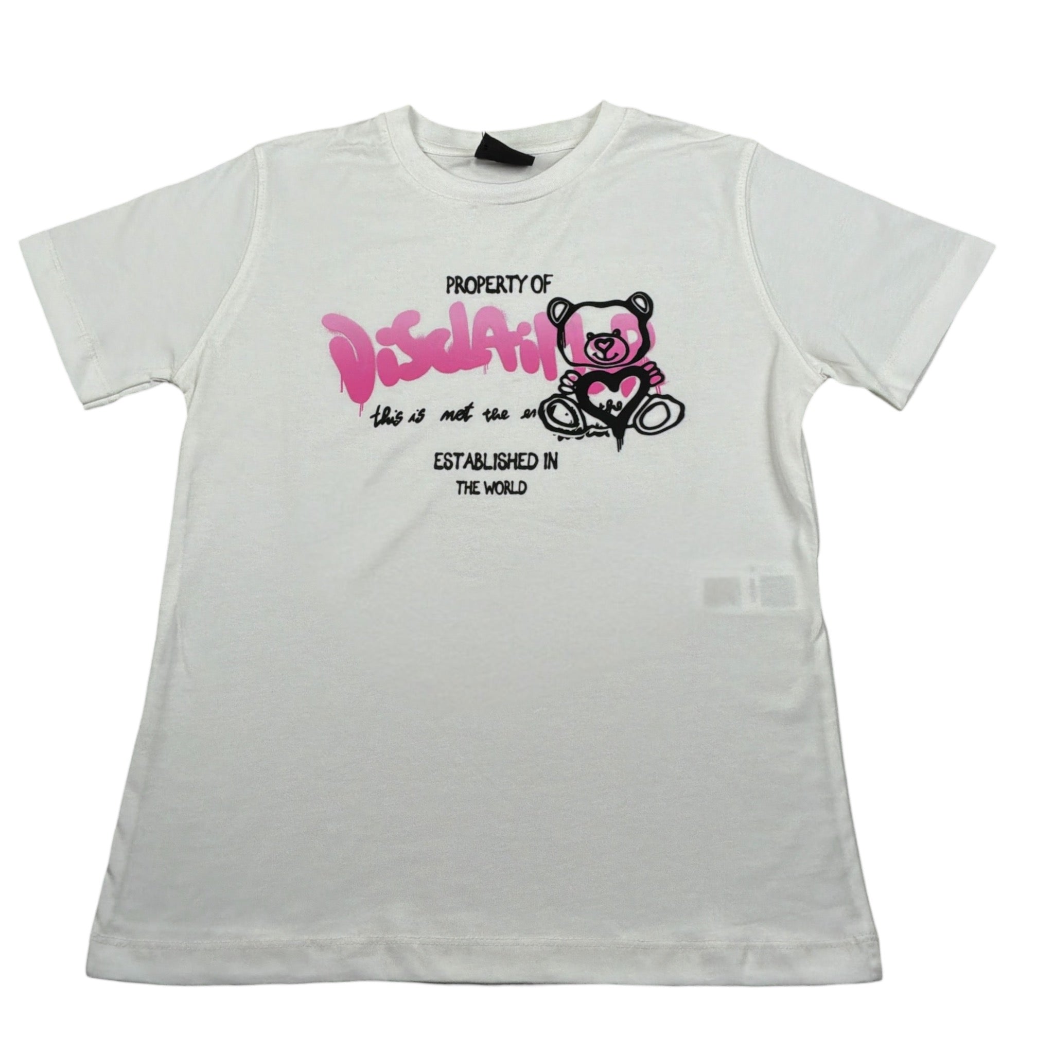 Disclaimer T-Shirt Girocollo tinta unita con Stampa Bianco per Bambina 23IDK53979 BIANCO DISCLAIMER 