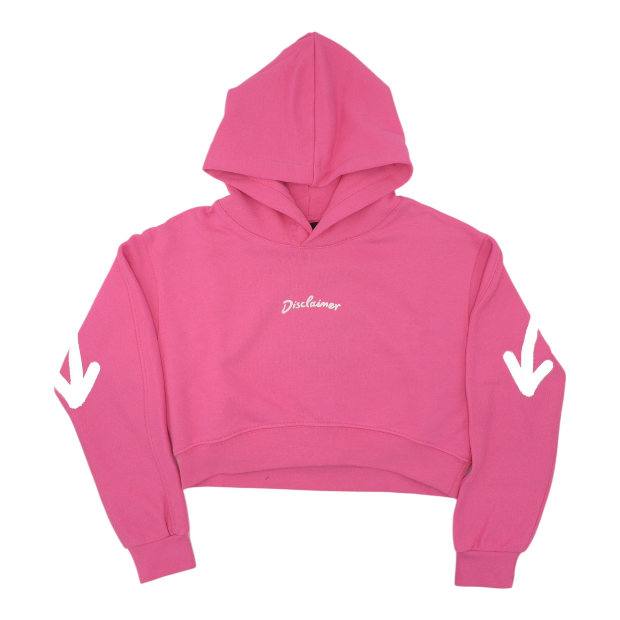 Disclaimer Felpa Chiusa con Cappuccio Tinta Unita con Logo per Bambina 25EDK58515 FUXIA DISCLAIMER 