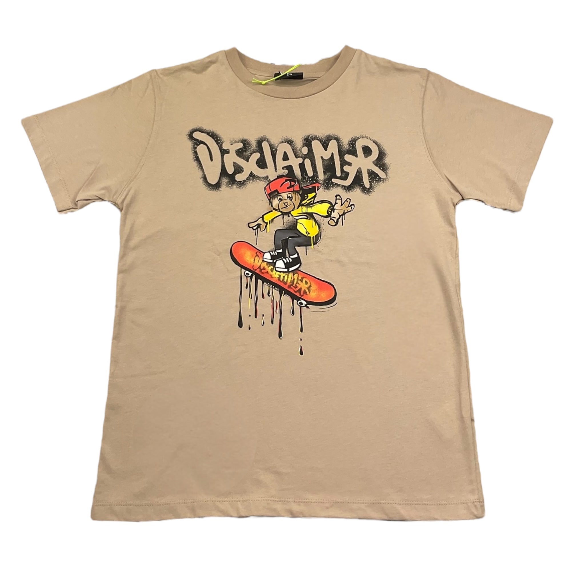 Disclaimer T-Shirt Girocollo Tinta Unita con Stampa per Bambino 25EDK8417 BEIGE DISCLAIMER 