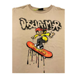 Disclaimer T-Shirt Girocollo Tinta Unita con Stampa per Bambino 25EDK8417 BEIGE DISCLAIMER 