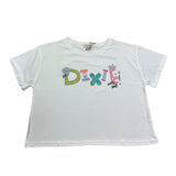 Dixie T-Shirt Girocollo Tinta Unita con Stampa per Bambina MB51030G39 BIANCO DIXIE 