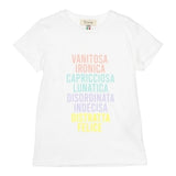 Dixie T-Shirt Tinta Unita Girocollo con Stampa per Bambina MBC5030G39 BIANCO DIXIE 
