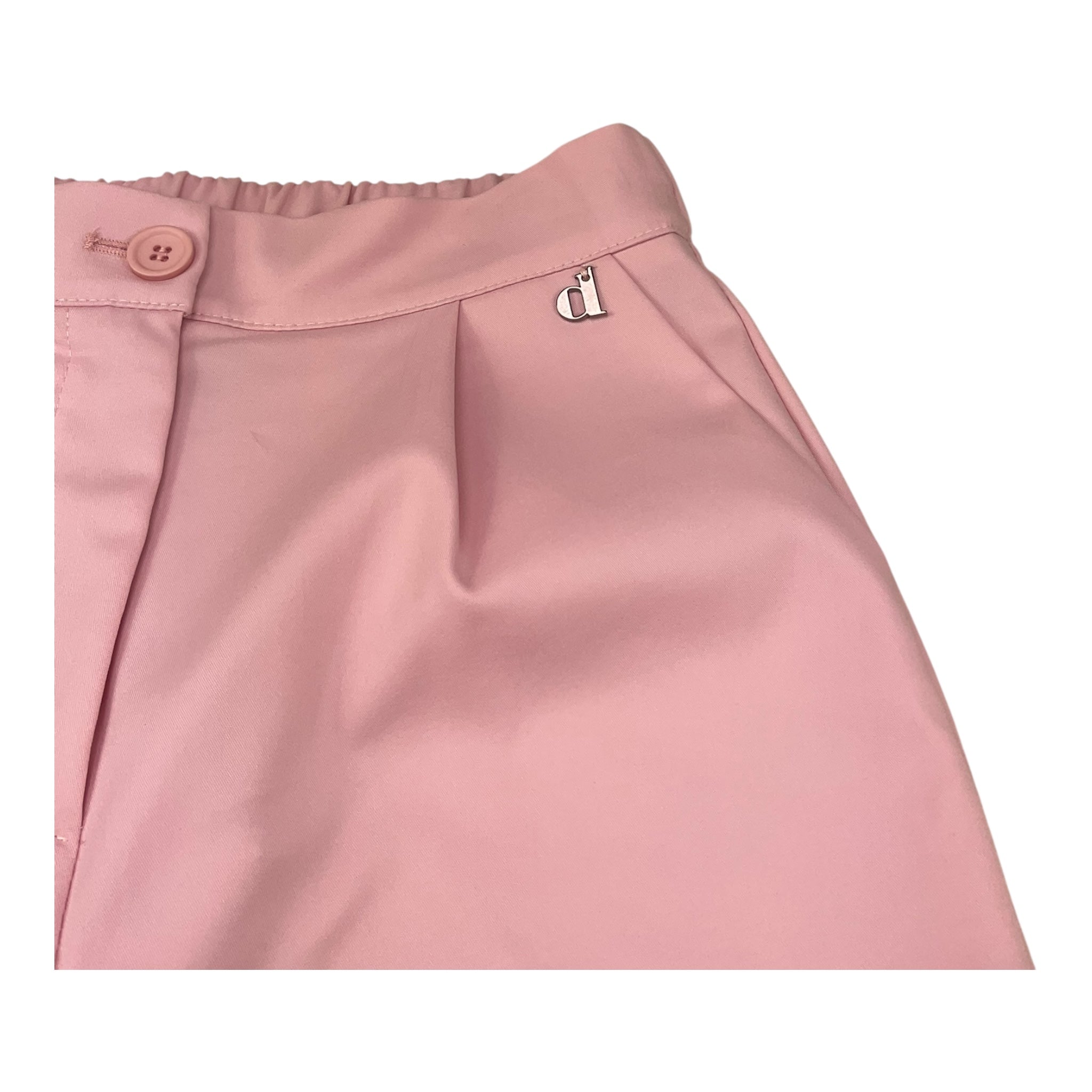 Dixie Pantalone Tinta Unita con Elastico In Vita per Bambina PHV1132G74 ROSA DIXIE 