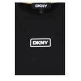 Dkny T-Shirt Girocollo Tinta Unita con Stampa per Bambino D62300 NERO DKNY 