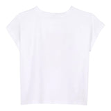 Dkny T-Shirt Girocollo Tinta Unita con Stampa per Bambina D62309 BIANCO DKNY 