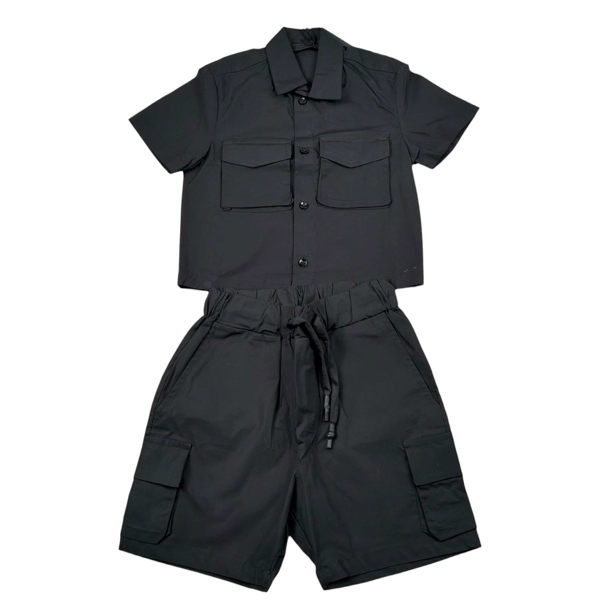 Do Not Conform Completo 2 Pezzi Camicia-Bermuda Tinta Unita per Bambino DCA043J NERO DO NOT CONFORM 