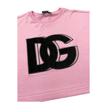 Dolce & Gabbana T-Shirt Girocollo Tinta Unita con Logo per Neonata F1452 ROSA DOLCE & GABBANA 