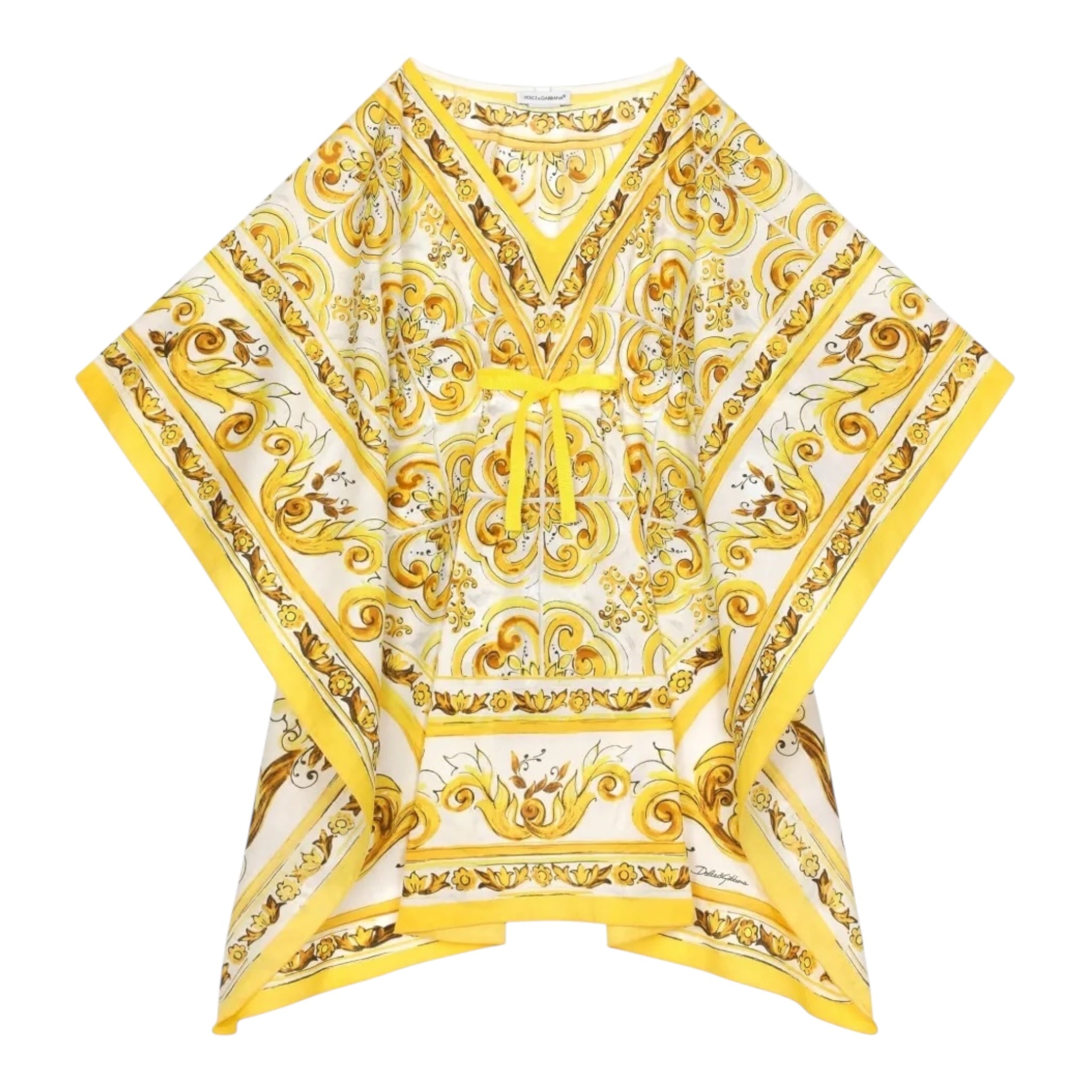Dolce & Gabbana Camicia Modello Kimono Tinta Unita con Fantasia per Bambina LB7A17 BIANCO DOLCE & GABBANA 