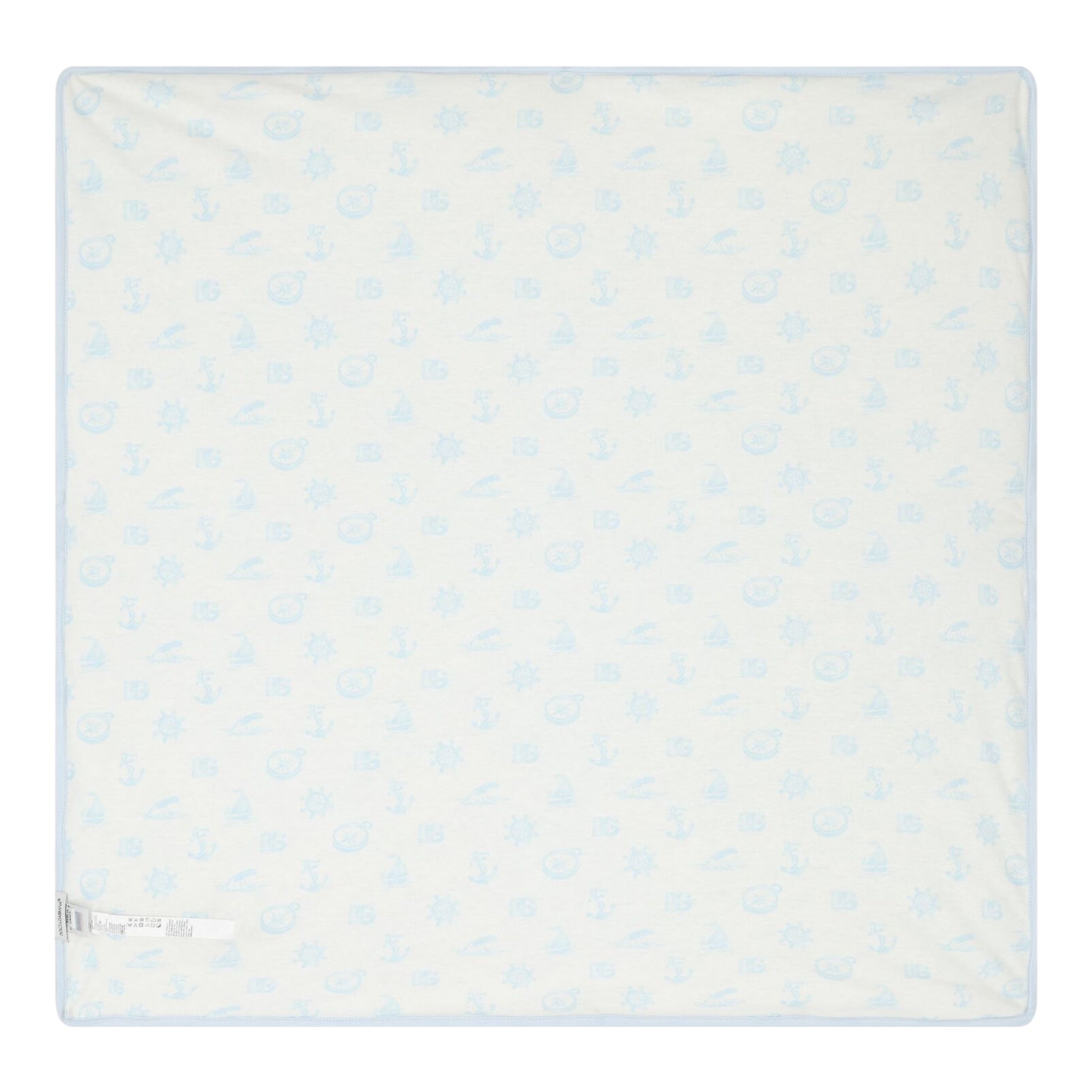 Dolce & Gabbana Coperta Bicolore con Stampa per Neonato LNJA88 AZZURRO DOLCE & GABBANA 
