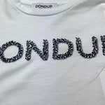 Dondup T-Shirt Girocollo Tinta Unita con Stampa per Bambina DFTS023 BIANCO DONDUP 