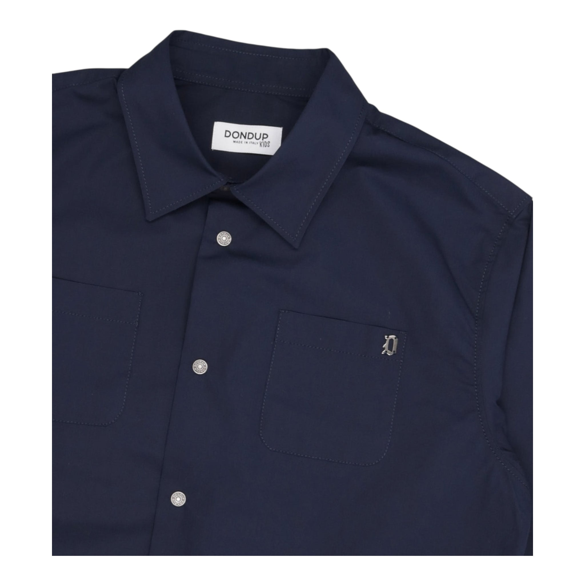 Dondup Camicia Tinta Unita Manica Lunga per Neonato DMCA034N BLU DONDUP 