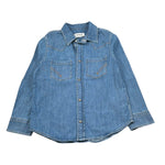 Dondup Camicia Manica Lunga Tinta Unita In Denim per Bambino DMCA043 AZZURRO DONDUP 
