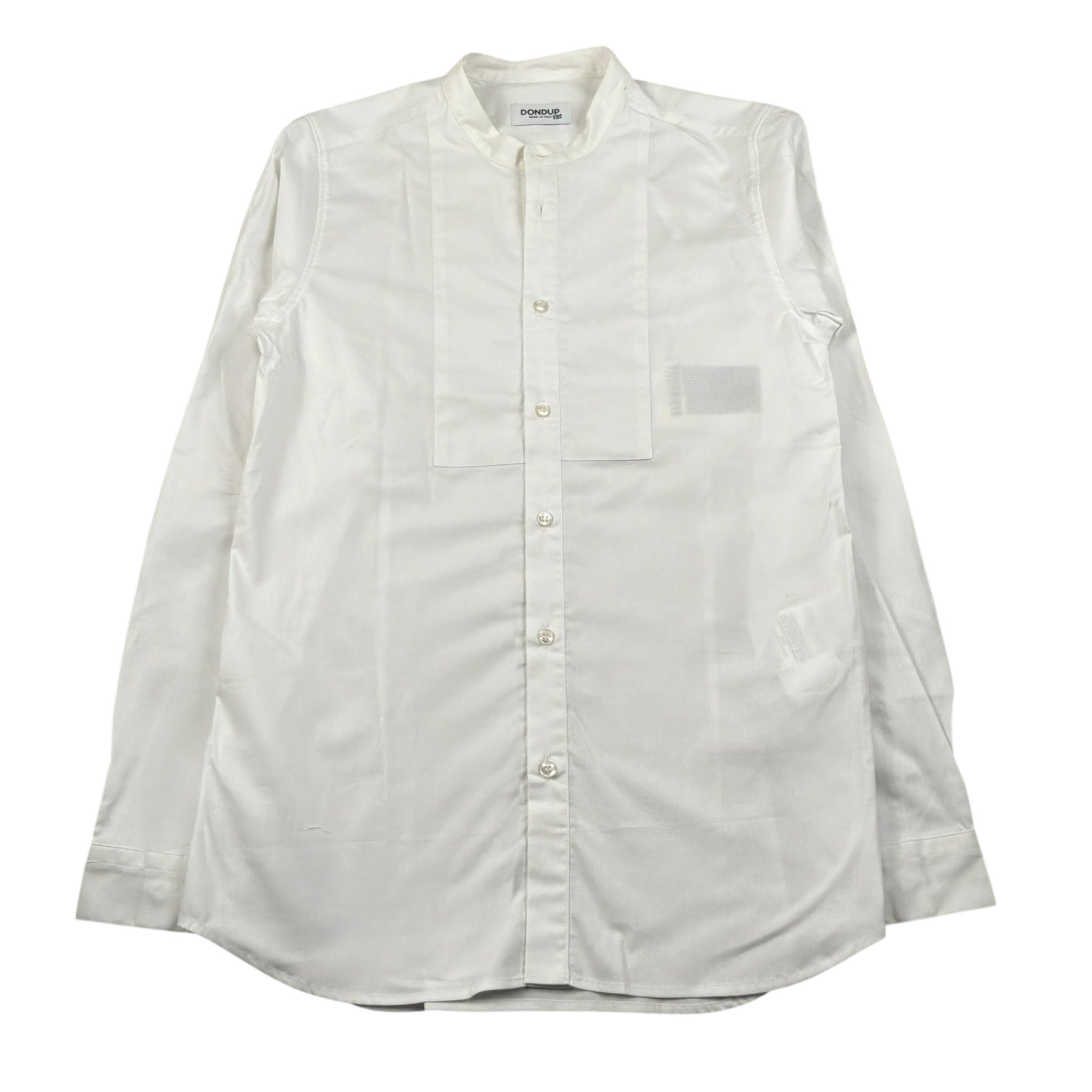Dondup Camicia Manica Lunga Tinta Unita Collo Coreano per Bambino DMCA62 BIANCO DONDUP 