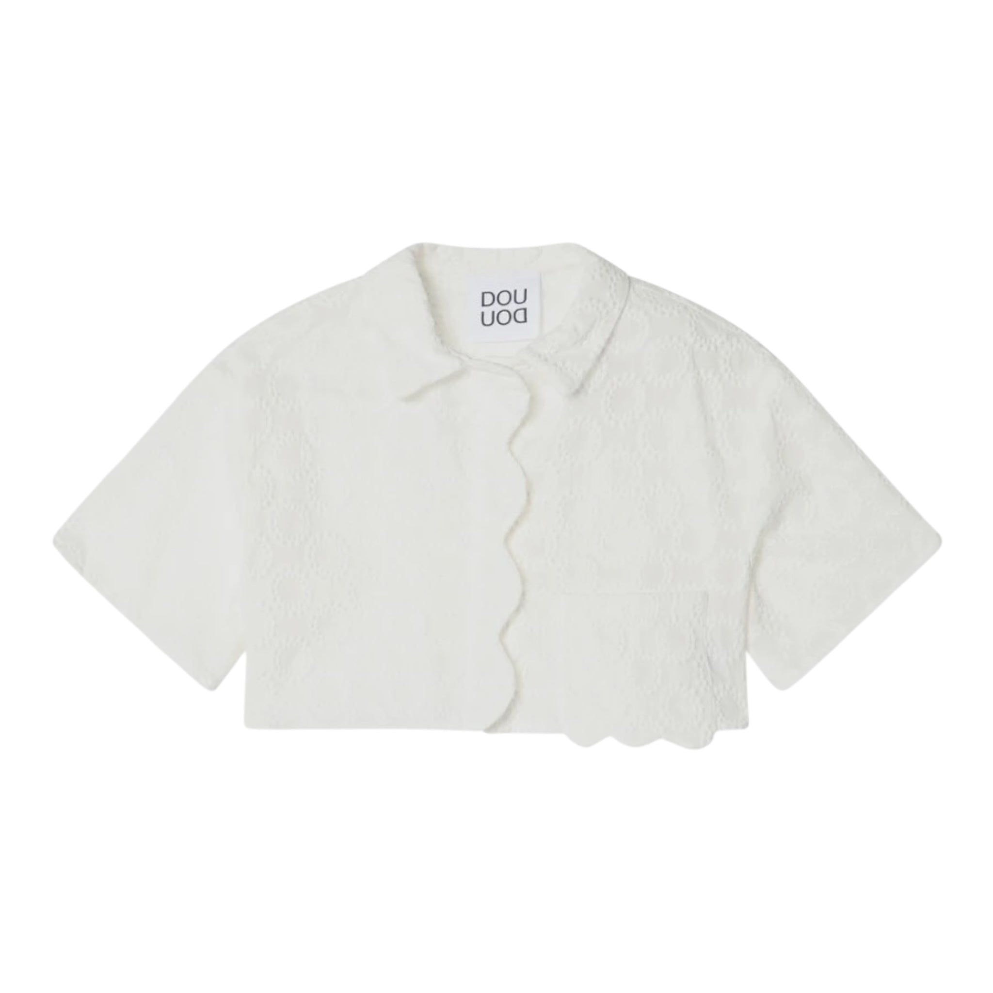 Dou Dou Camicia Tinta Unita Modello Crop per Bambina DW5A40 BIANCO DOU DOU 