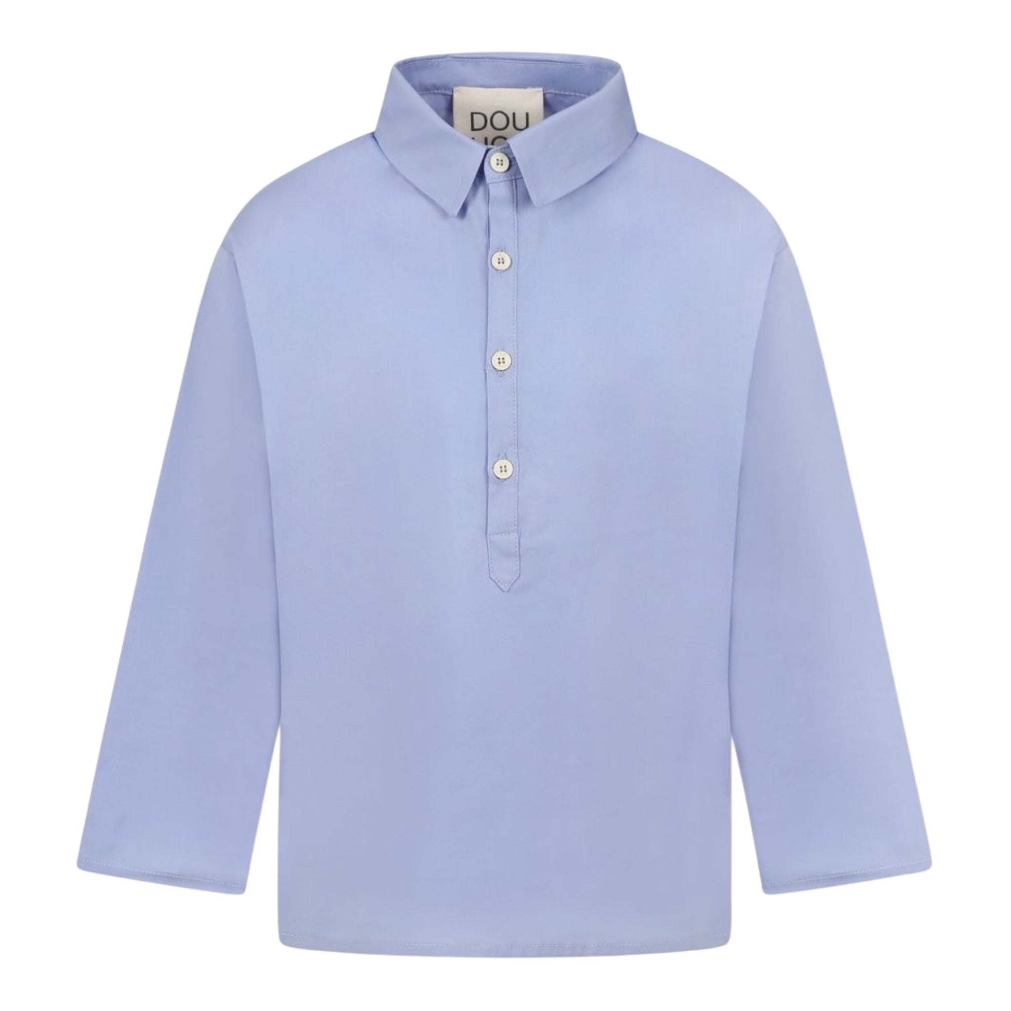 Dou Dou Camicia Tinta Unita Manica Lunga per Bambino DW5P10 AZZURRO DOU DOU 