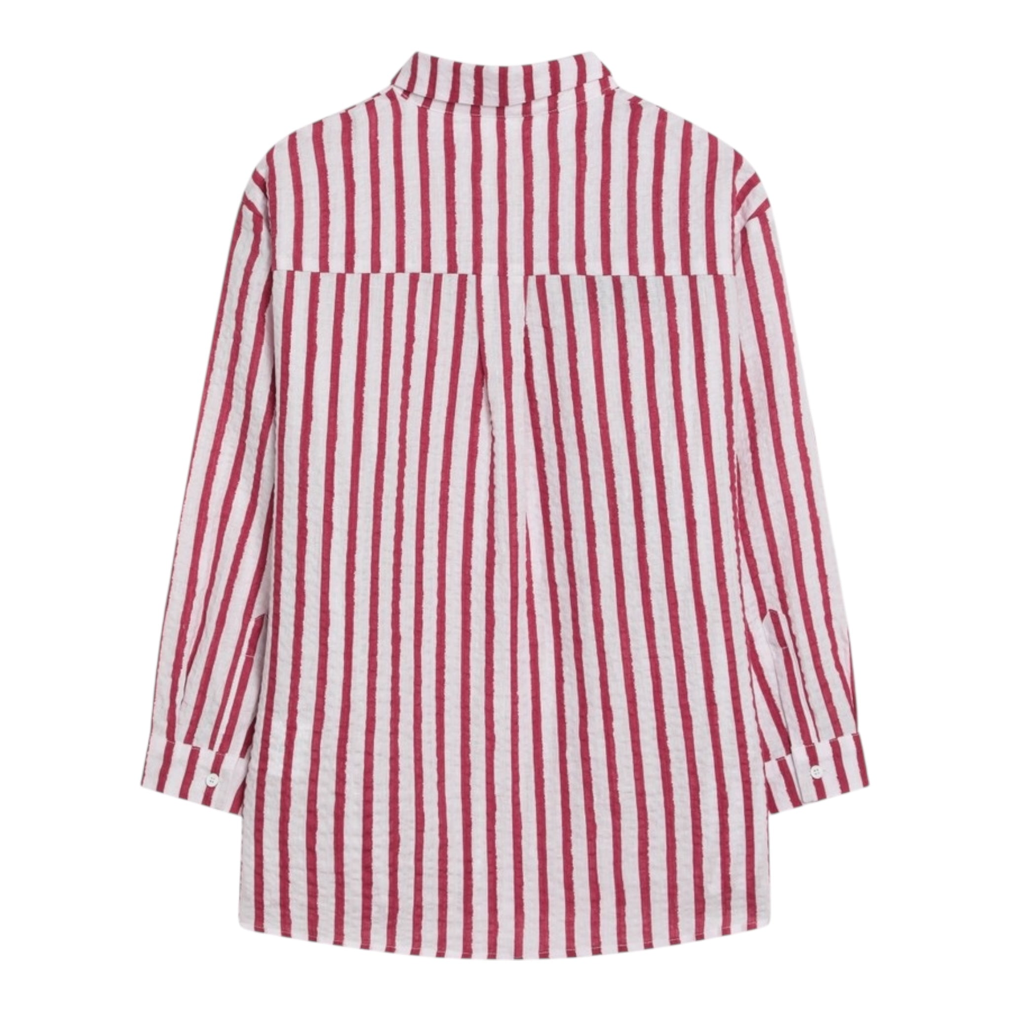 Dou Dou Camicia Tinta Unita con Fantasia A Righe per Bambina DW5P30 BORDEAUX DOU DOU 