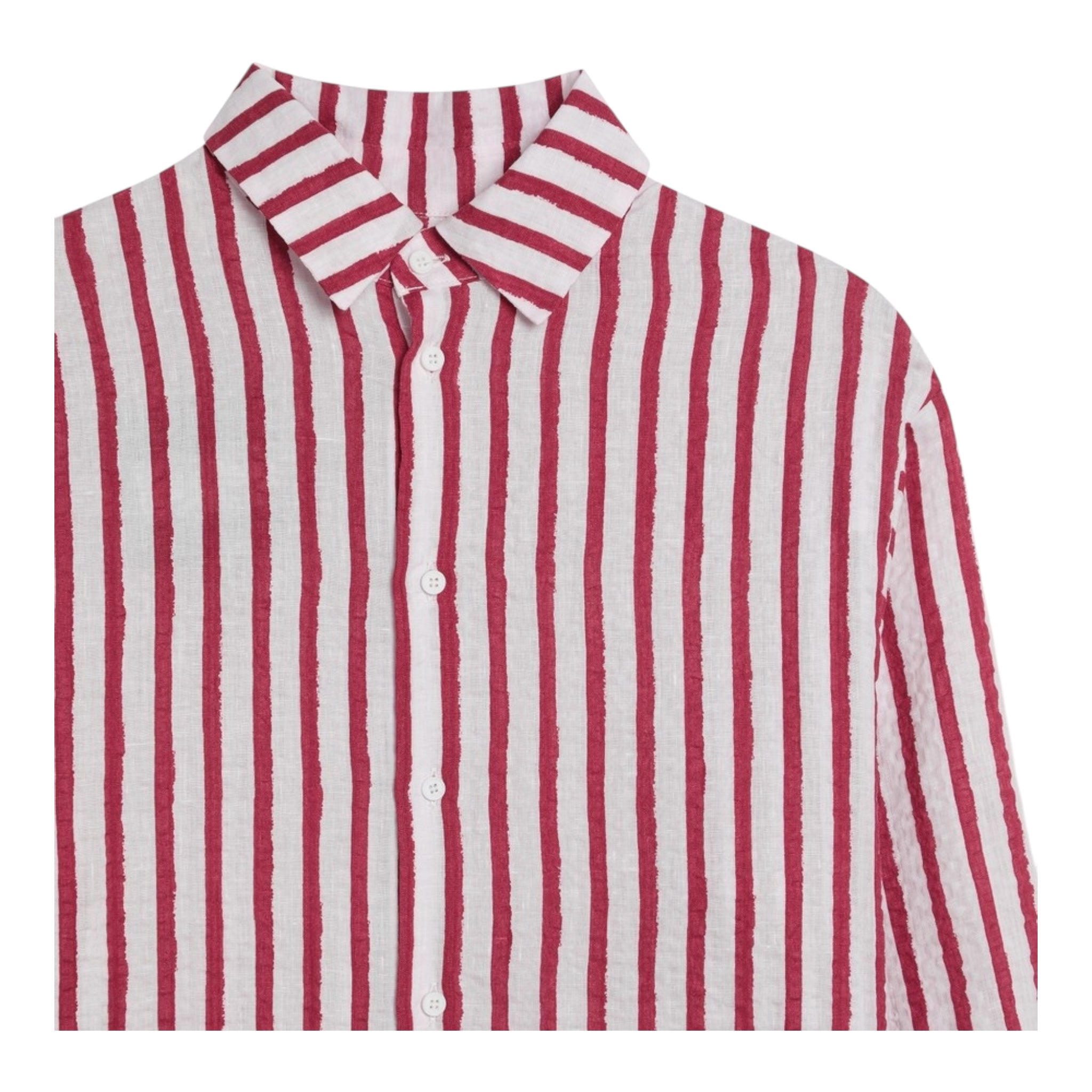 Dou Dou Camicia Tinta Unita con Fantasia A Righe per Bambina DW5P30 BORDEAUX DOU DOU 