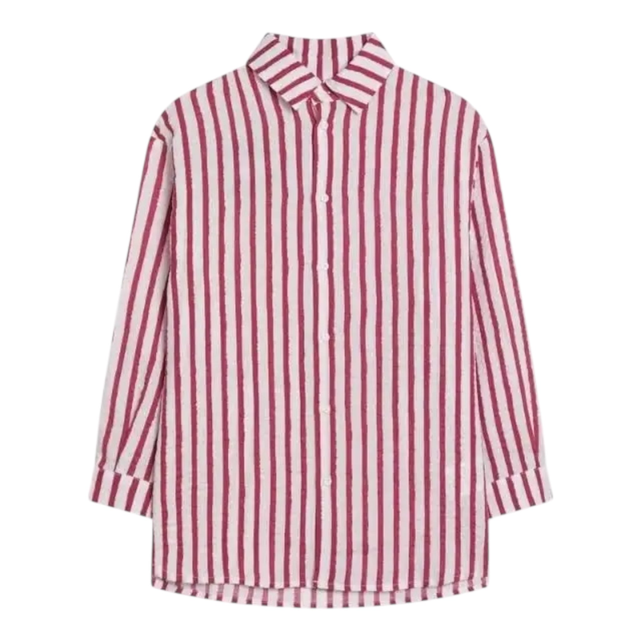 Dou Dou Camicia Tinta Unita con Fantasia A Righe per Bambina DW5P30XX BIANCO DOU DOU 