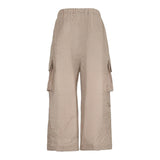 Dou Dou Pantalone Modello Cargo Tinta Unita con Tasconi per Bambina DW6P90 FANGO DOU DOU 