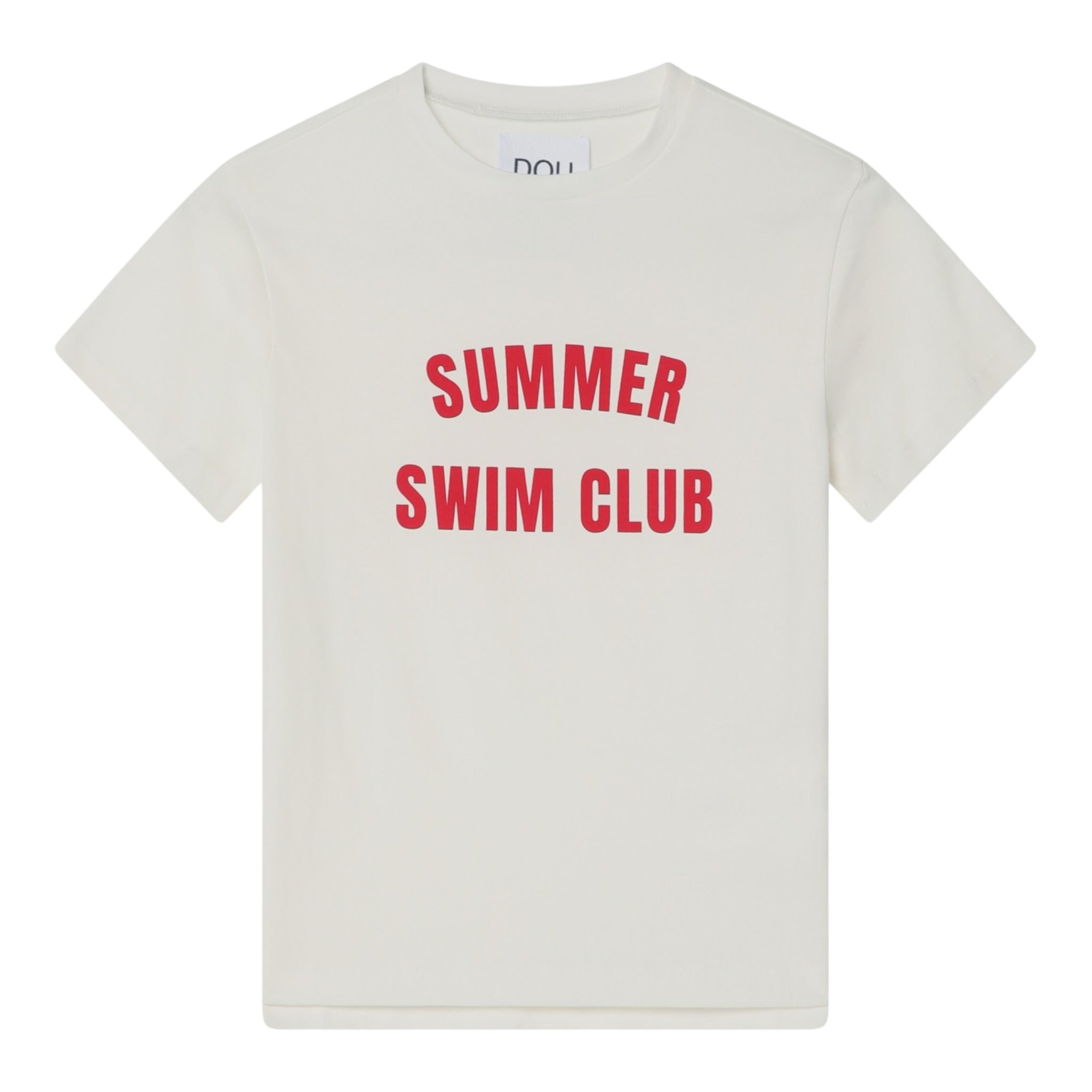 Dou Dou T-Shirt Girocollo Tinta Unita con Stampa per Bambina DW8P81X BIANCO DOU DOU 