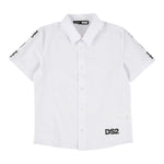 Dropseason2 Camicia Mezza Manica Tinta Unita con Logo per Bambino K048 BIANCO DROPSEASON2 