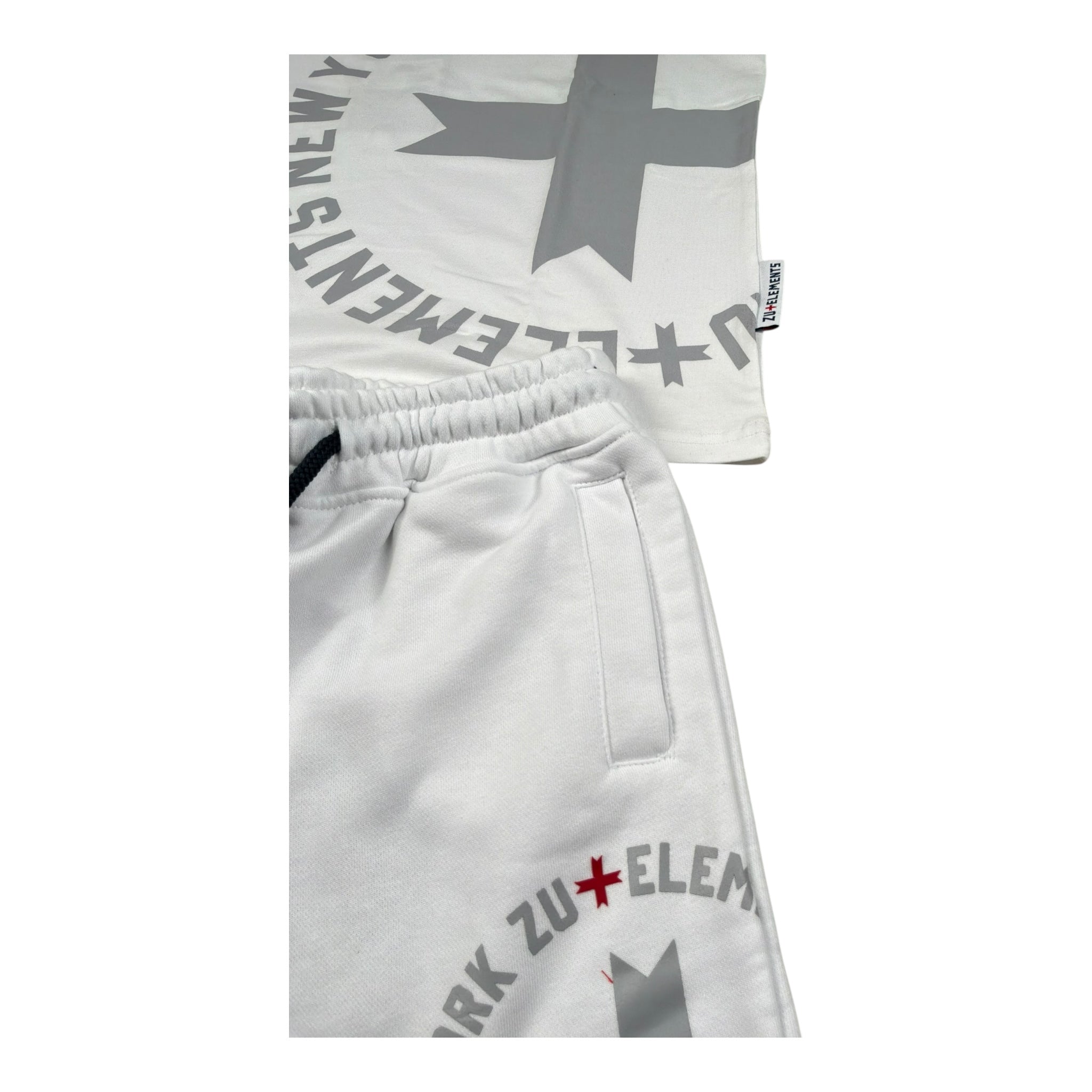 Dropseason2 Completo 2 Pezzi T-Shirt-Bermuda Tinta Unita per Bambino ZU1740 BIANCO DROPSEASON2 