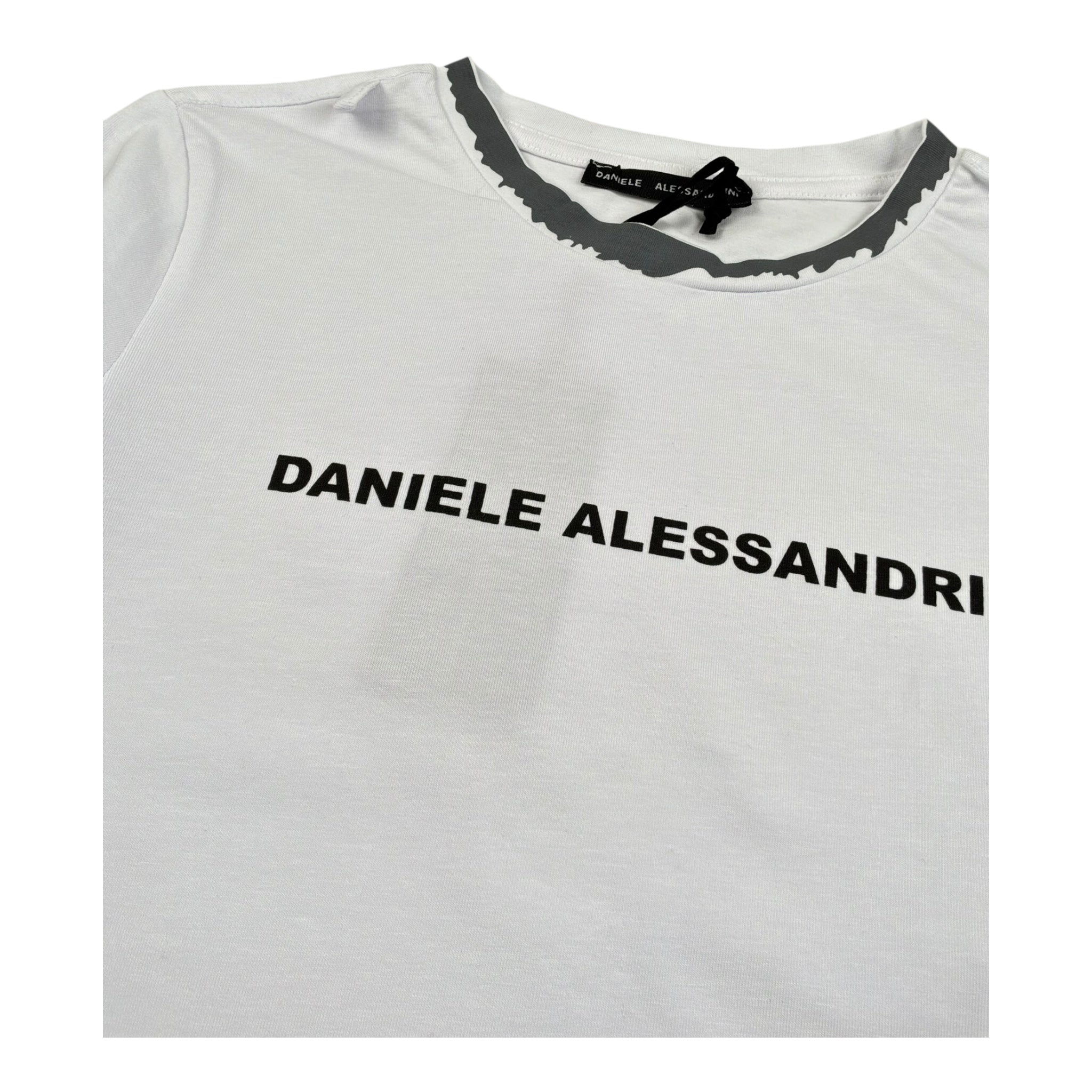 Dsquared2 Shirt Girocollo Tinta Unita con Stampa per Bambino 1231M1362 BIANCO DSQUARED2 