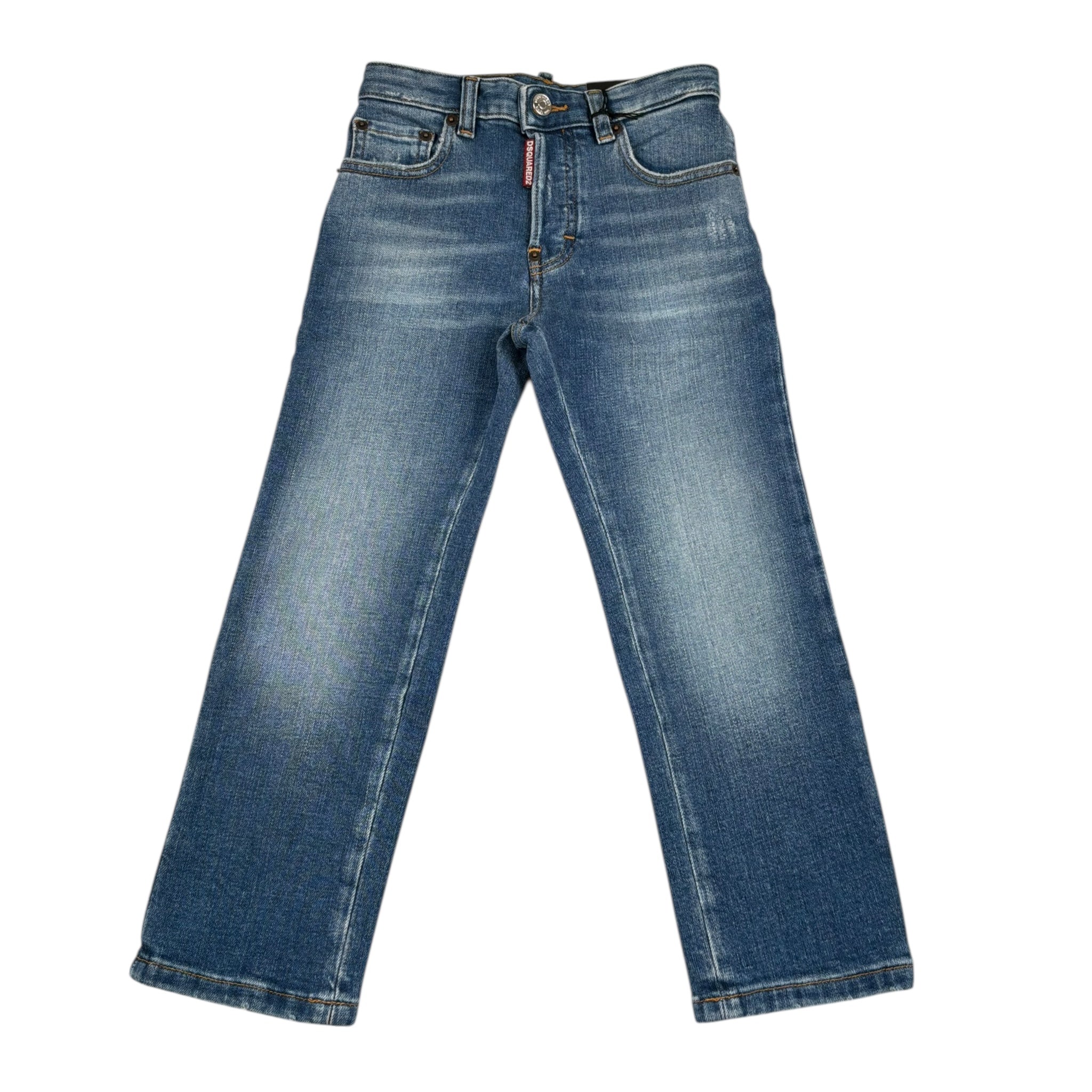 Dsquared2 Jeans Tinta Unita con 5 Tasche per Bambino DQ2252X BLU DSQUARED2 