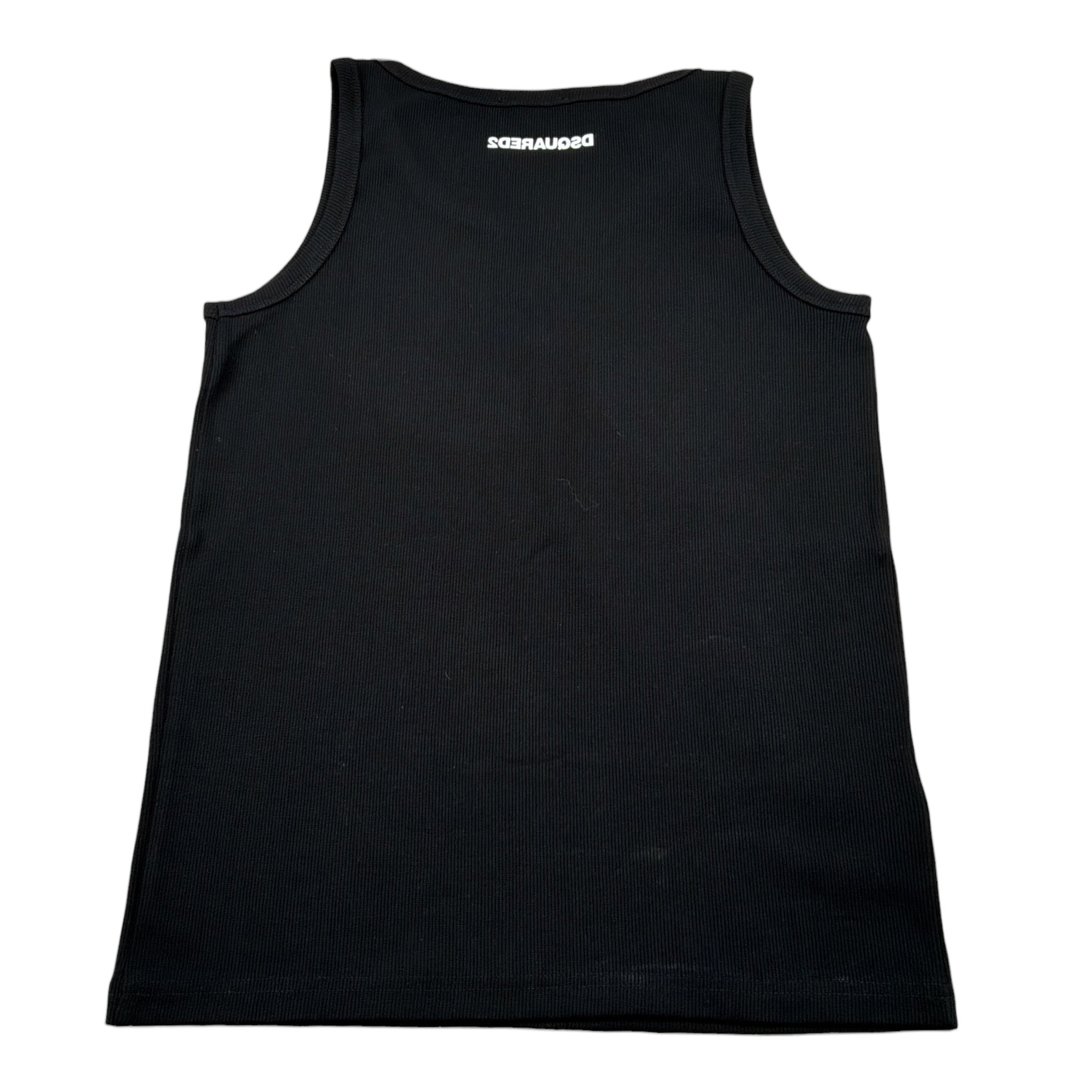 Dsquared2 Canotta Girocollo tinta unita con Logo Nero per Bambino DQ2783X NERO DSQUARED2 