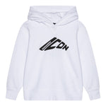 Dsquared2 Felpa Chiusa con Cappuccio Tinta Unita con Logo per Bambino DQ2940 BIANCO DSQUARED2 