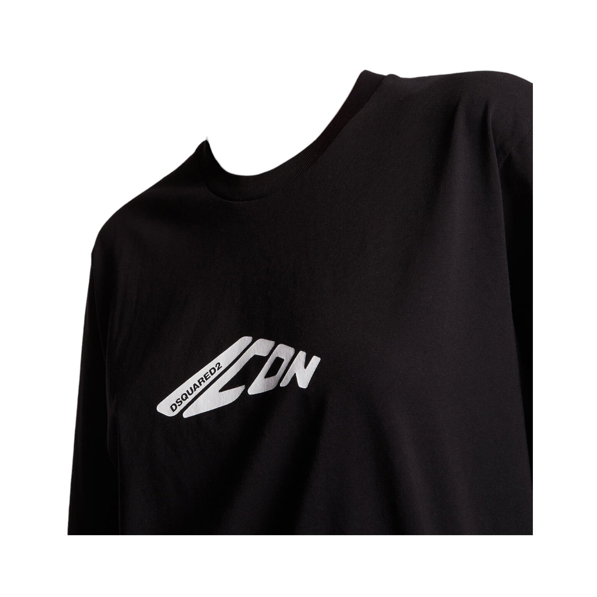Dsquared2 T-Shirt Girocollo Tinta Unita con Stampa per Bambino DQ2941 NERO DSQUARED2 