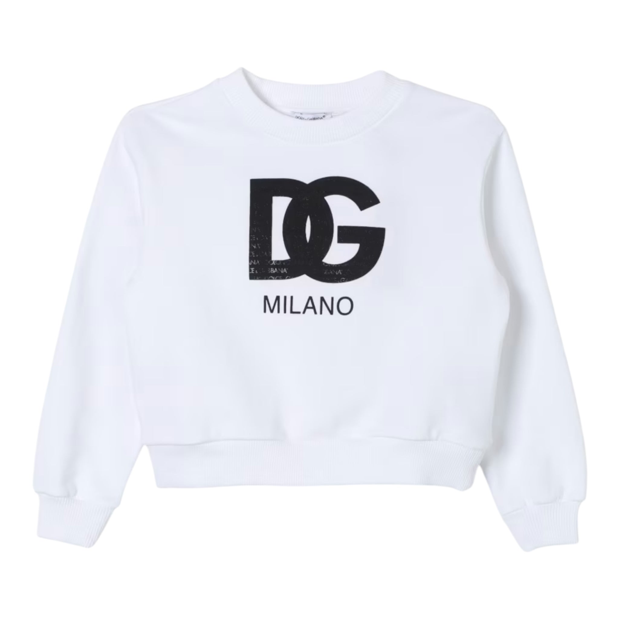 Dsquared2 Felpa Chiusa Girocollo Tinta Unita con Logo per Bambina L4IWHZ BIANCO DOLCE & GABBANA 