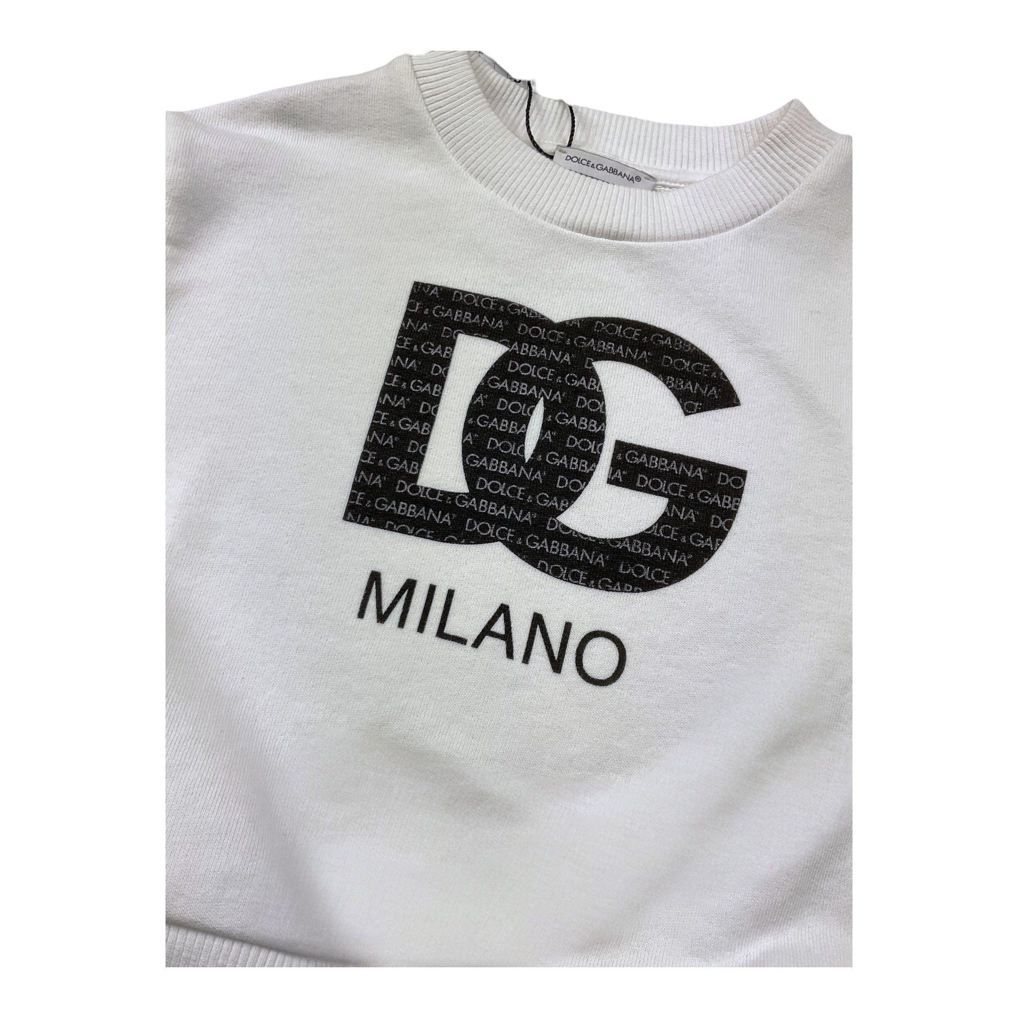Dsquared2 Felpa Chiusa Girocollo Tinta Unita con Logo per Bambina L4IWHZ BIANCO DOLCE & GABBANA 